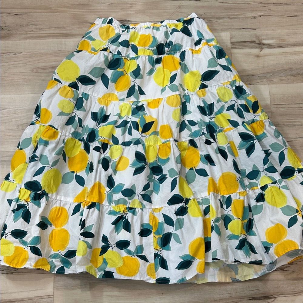Who What Wear A-Line Skirt with Yellow and Green lemon Print